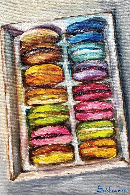 Still Life With The Box Of Macaroons by Victoria Sukhasyan canvas print