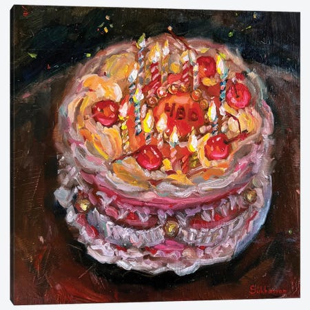 Still Life With The Birthday Cake Canvas Print #VSH102} by Victoria Sukhasyan Canvas Print