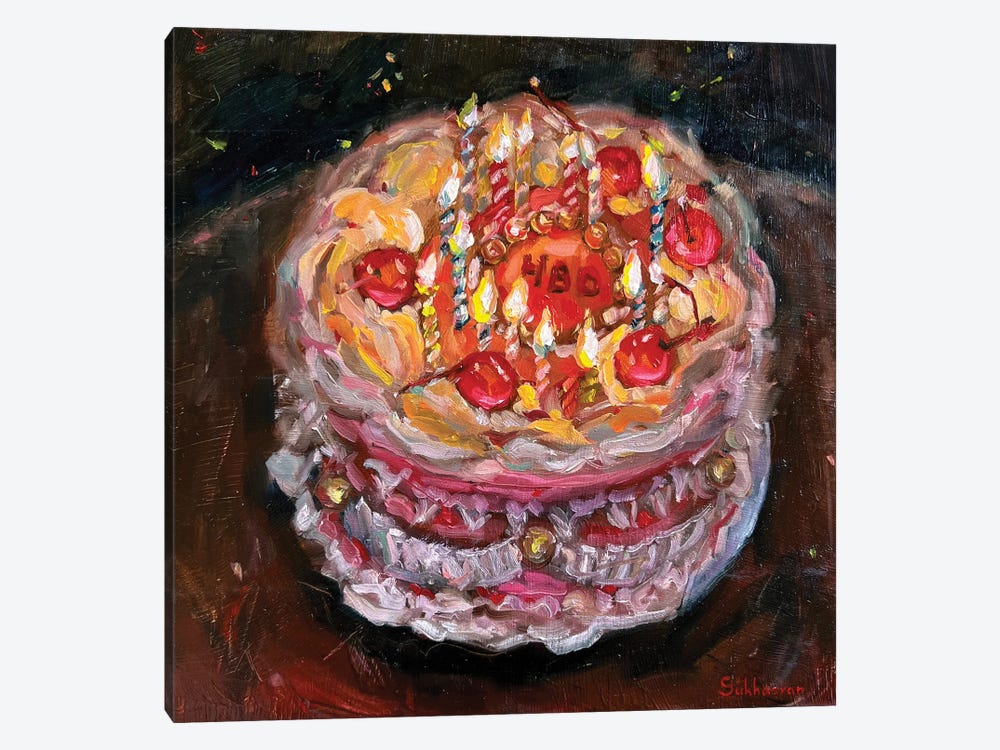 Still Life With The Birthday Cake by Victoria Sukhasyan 1-piece Canvas Art