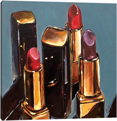 Still Life With Lipsticks Canvas Art Print - Victoria Sukhasyan