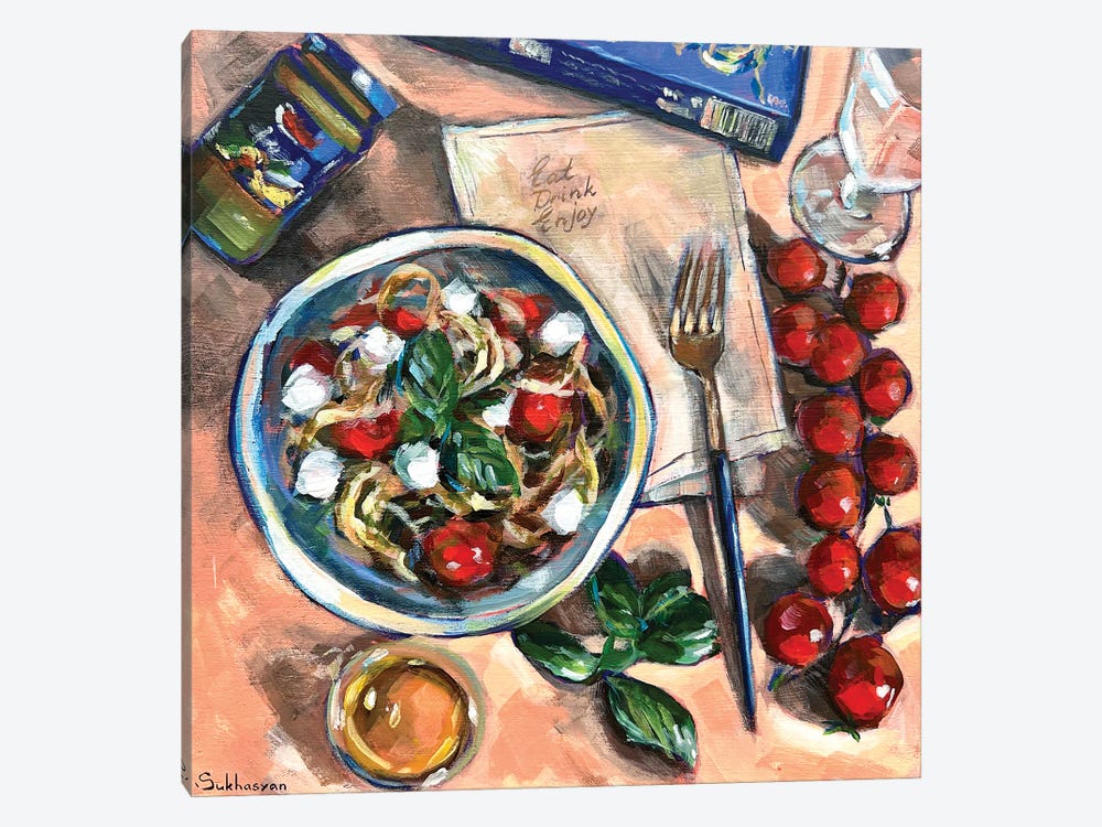Still Life With Pasta And Tomatoes by Victoria Sukhasyan 1-piece Canvas Print