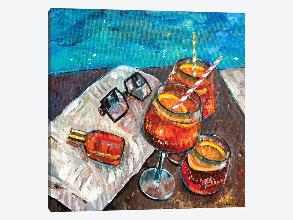 Aperol Spritz By The Pool by Victoria Sukhasyan 1-piece Canvas Art Print