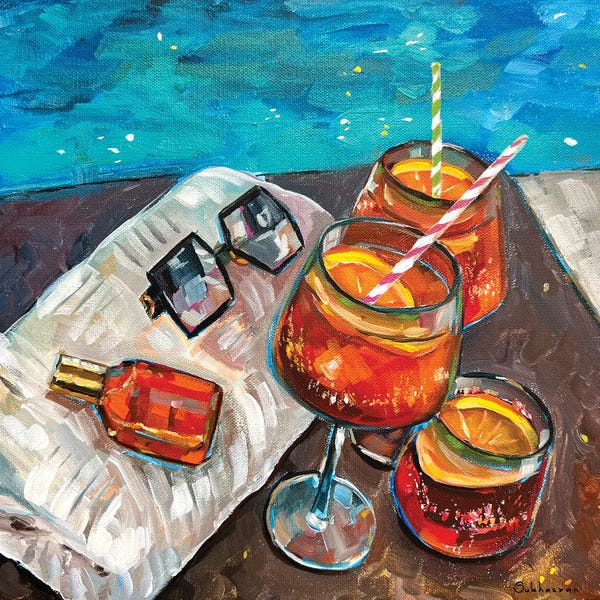Simple Pleasures: Aperol Spritz By The Pool by Victoria Sukhasyan
