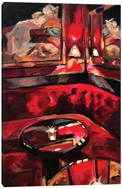 Interior In Red Canvas Art Print - Restaurant & Diner Art
