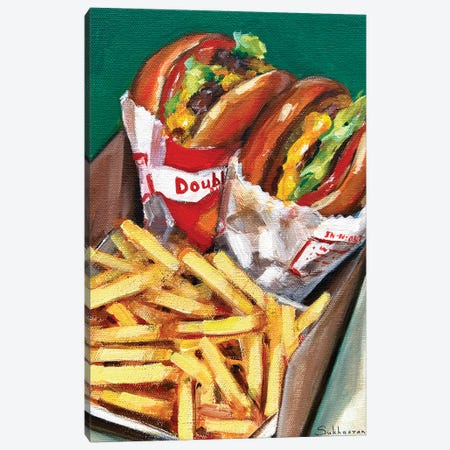 Still Life With 2 In-N-Out Burgers And French Fries Canvas Print #VSH117} by Victoria Sukhasyan Art Print