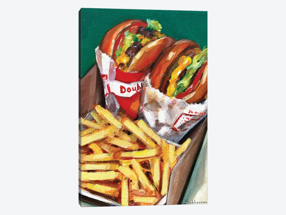 Still Life With 2 In-N-Out Burgers And French Fries by Victoria Sukhasyan 1-piece Canvas Art