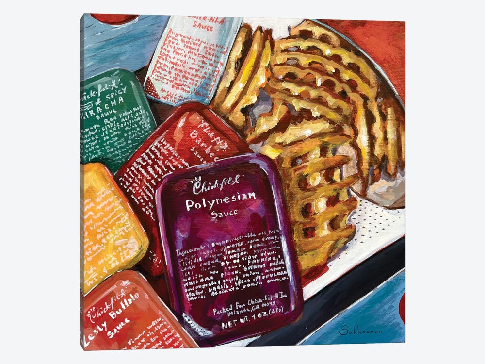 Still Life With Chick-Fil-A French Fries And Sauces by Victoria Sukhasyan 1-piece Canvas Print