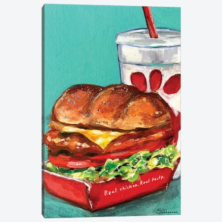Still Life With Chick-Fil-A Chicken Burger And Coke Canvas Print #VSH120} by Victoria Sukhasyan Art Print