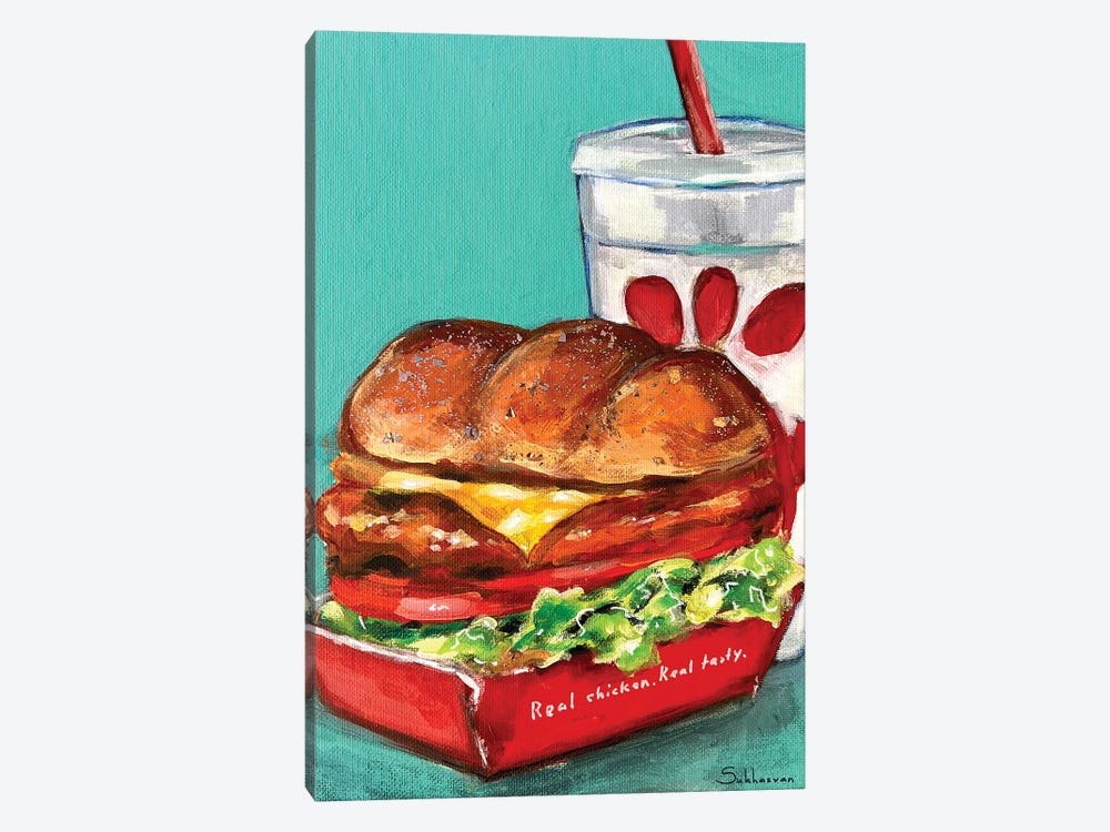 Still Life With Chick-Fil-A Chicken Burger And Coke by Victoria Sukhasyan 1-piece Canvas Art