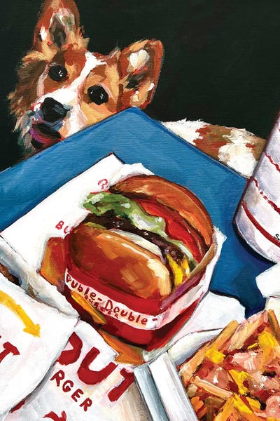 Corgis: Corgi And In-N-Out Burger by Victoria Sukhasyan