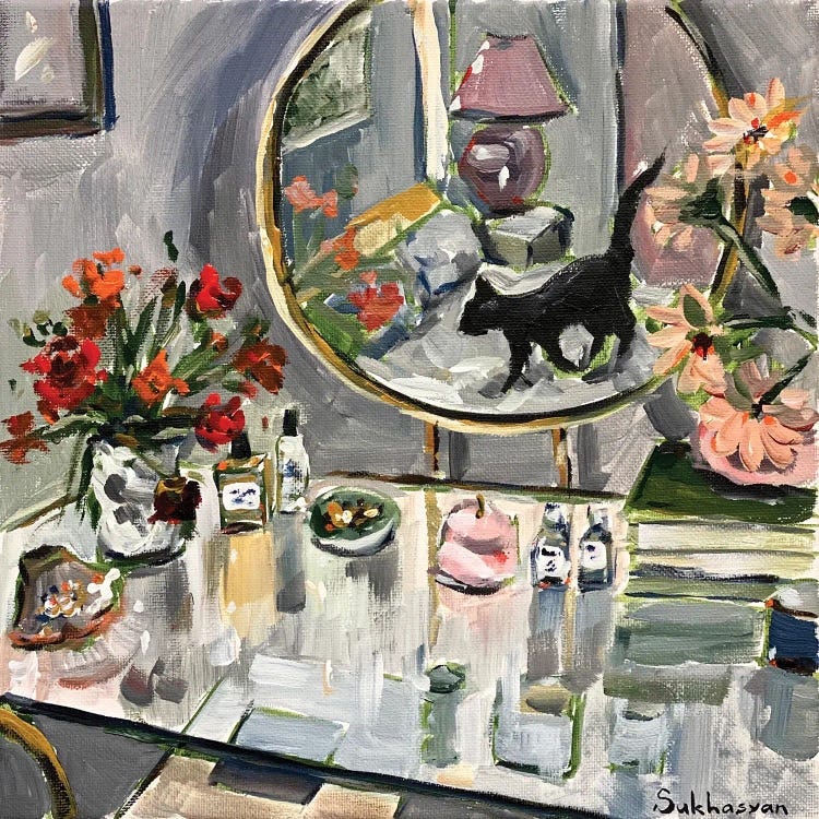 Interior With A Black Cat