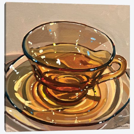 Still Life With Tea Cup Canvas Print #VSH133} by Victoria Sukhasyan Canvas Artwork