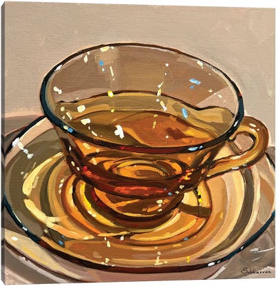 Still Life With Tea Cup Canvas Art Print - Victoria Sukhasyan