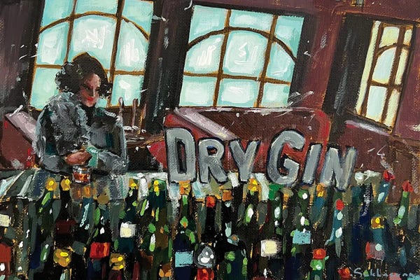 Gin: Young Woman At The Bar by Victoria Sukhasyan