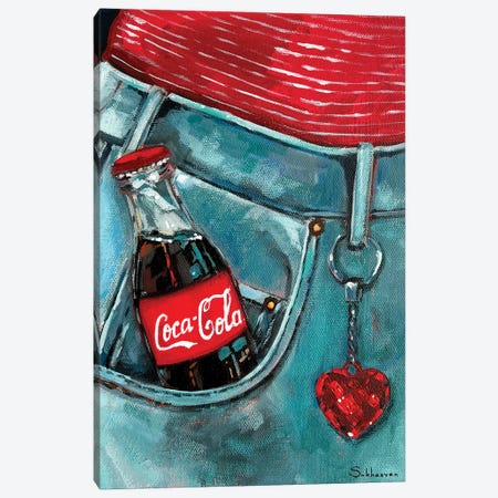 Coca-Cola, Blue Jeans And Heart Shaped Keychain Canvas Print #VSH136} by Victoria Sukhasyan Art Print
