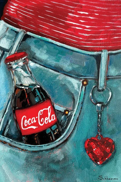 Simple Pleasures: Coca-Cola, Blue Jeans And Heart Shaped Keychain by Victoria Sukhasyan