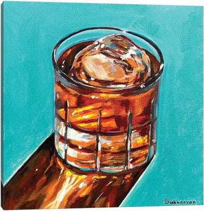Still Life With Whiskey Canvas Art Print - Victoria Sukhasyan