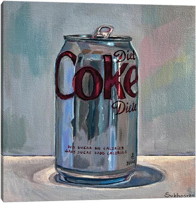 Still Life With Diet Coke Canvas Art Print - Victoria Sukhasyan