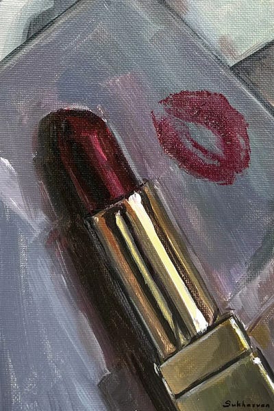 Similar To Wayne Thiebaud: Red Lipstick And A Kiss by Victoria Sukhasyan