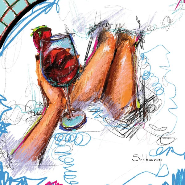 Point Of View: Bubble Bath With Red Wine by Victoria Sukhasyan