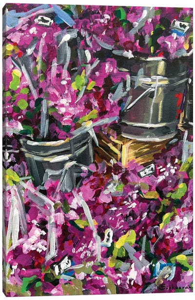 Trader Joes Lilac Bouquets Canvas Art Print - Victoria Sukhasyan