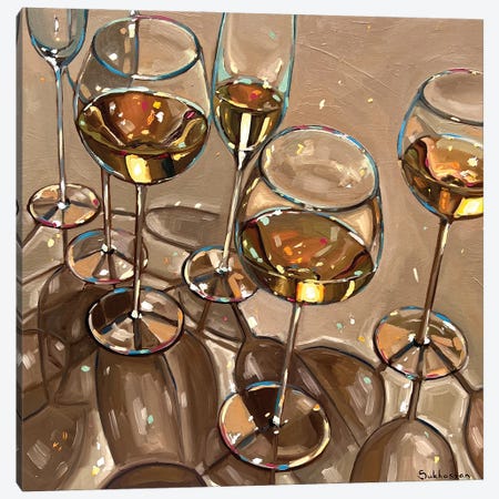 Still Life With Wine Glasses Canvas Print #VSH143} by Victoria Sukhasyan Canvas Art Print