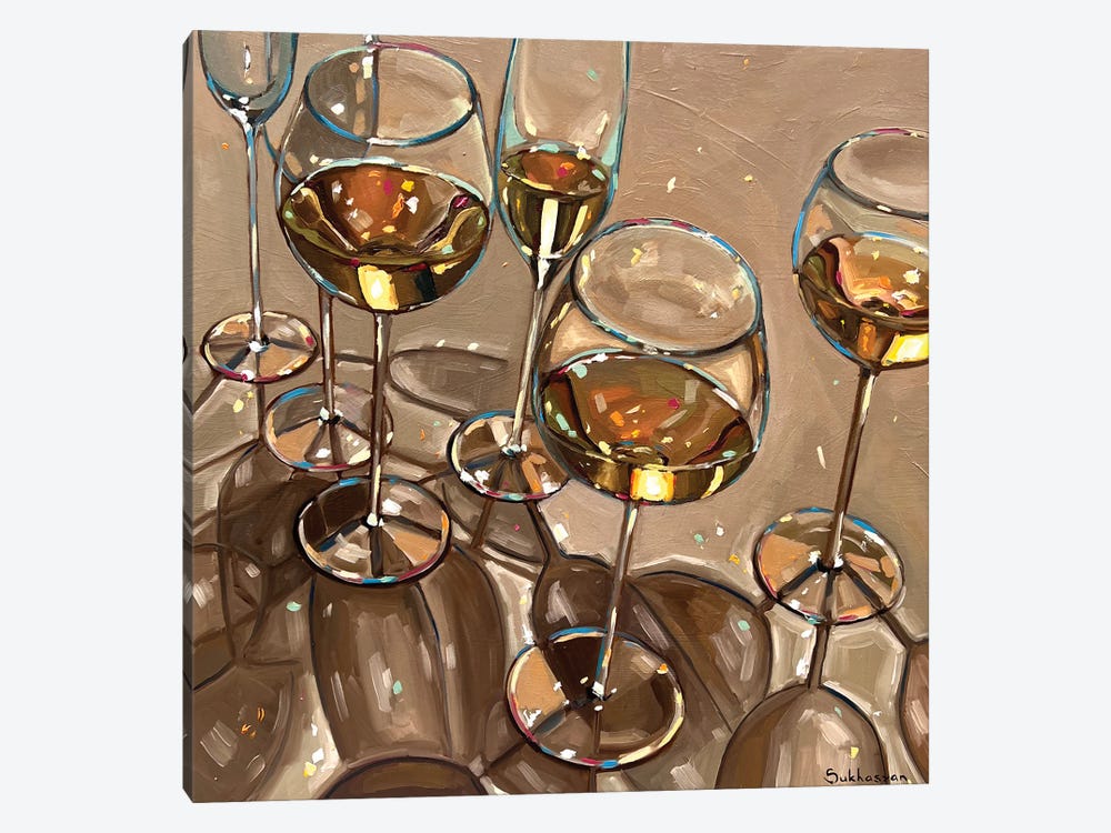 Still Life With Wine Glasses by Victoria Sukhasyan 1-piece Canvas Print