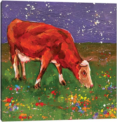 The Red Cow Canvas Art Print - Victoria Sukhasyan