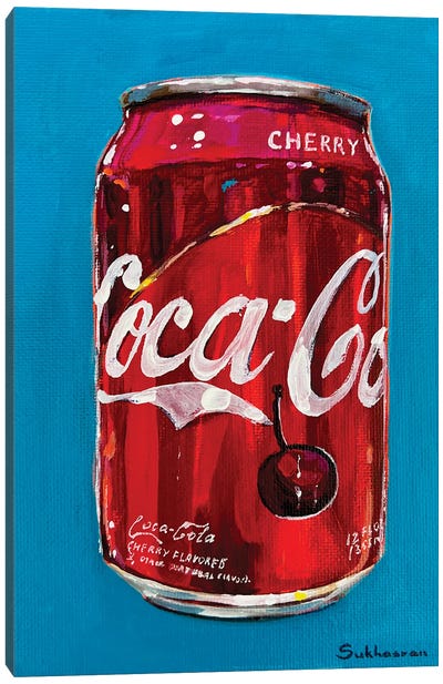 Still Life With Cherry Coke Canvas Art Print - Victoria Sukhasyan