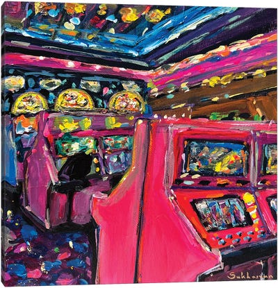 Las Vegas Interior Canvas Art Print - Gambling Art