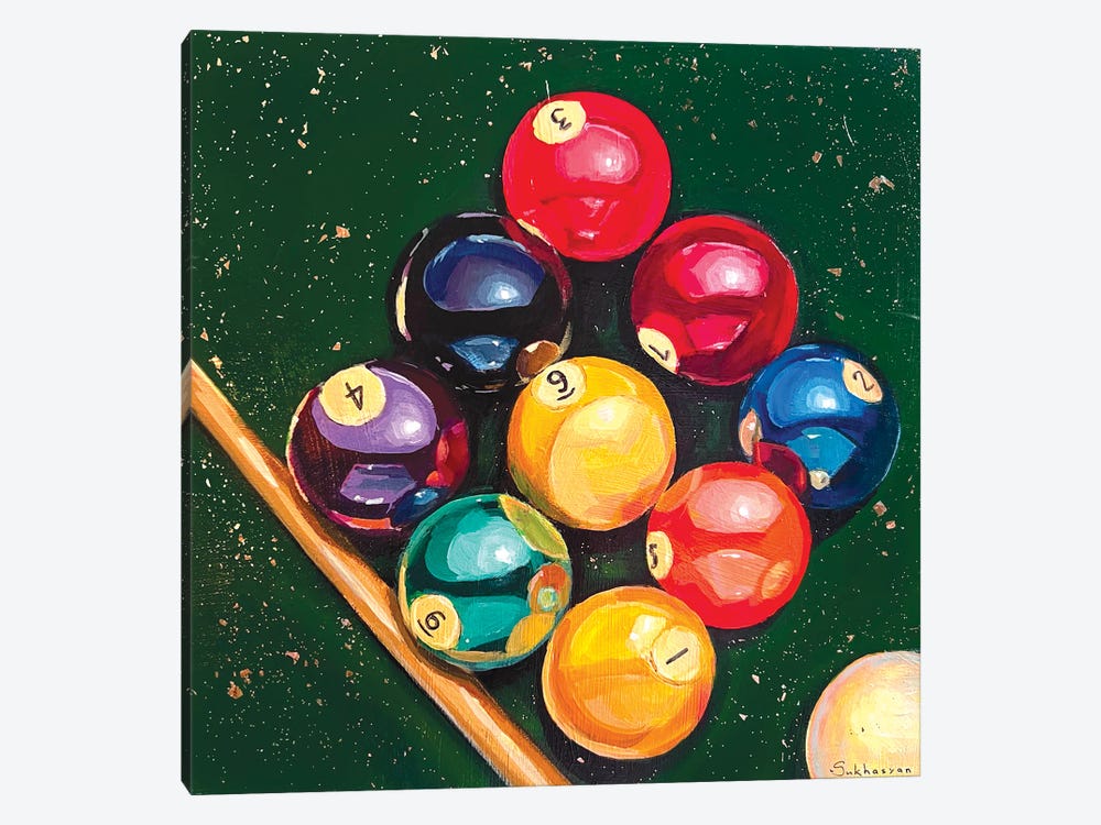 Still Life With Billiard Balls by Victoria Sukhasyan 1-piece Canvas Print