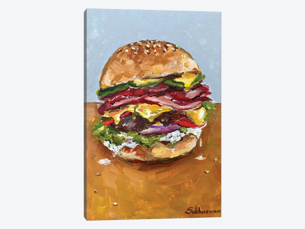 Still Life With Burger by Victoria Sukhasyan 1-piece Canvas Art Print