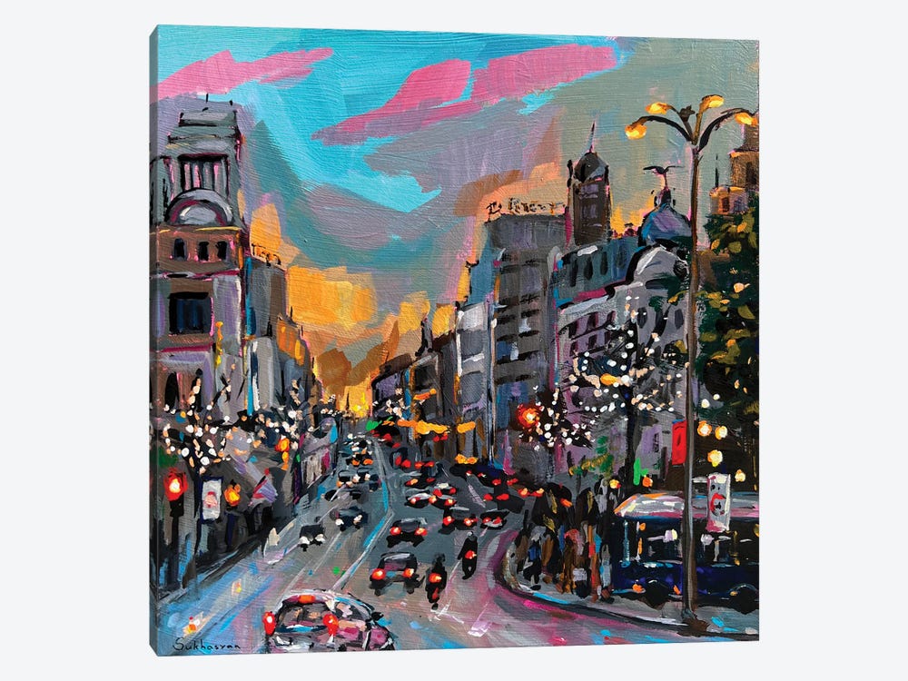 Sunset In Madrid by Victoria Sukhasyan 1-piece Canvas Art Print