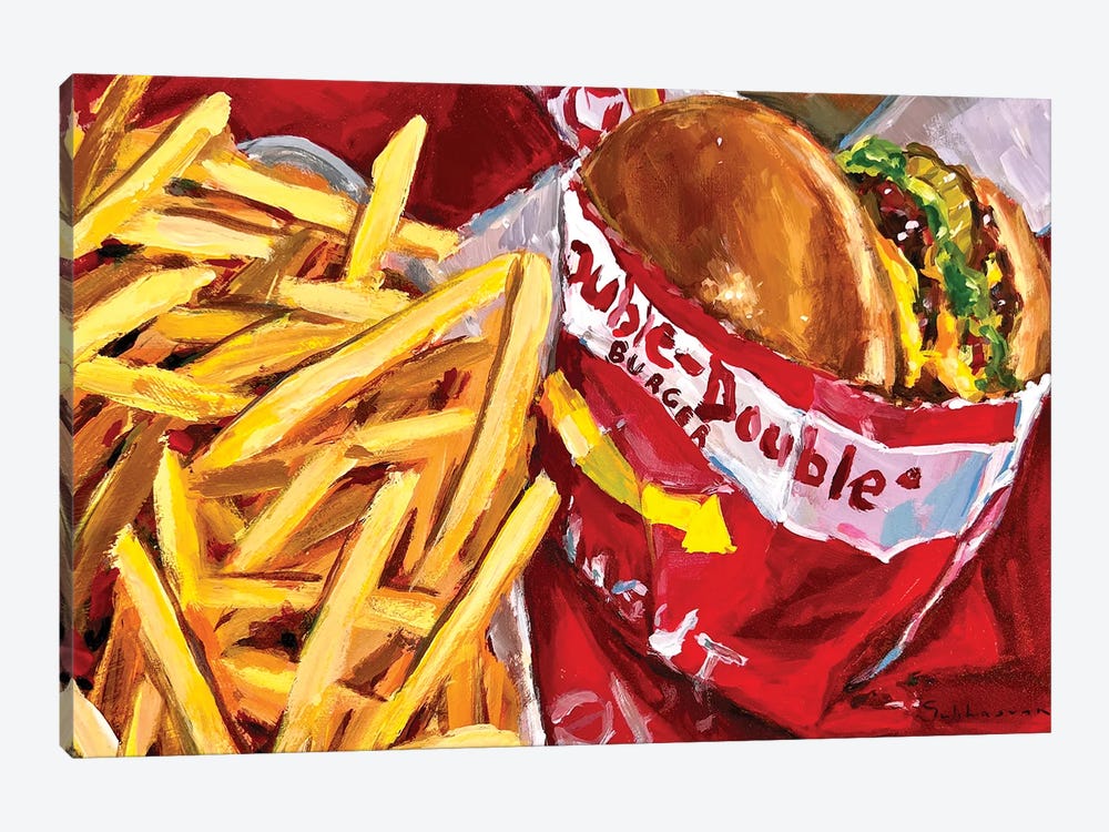 Still Life With Double In-N-Out Burger And Fries II by Victoria Sukhasyan 1-piece Canvas Art