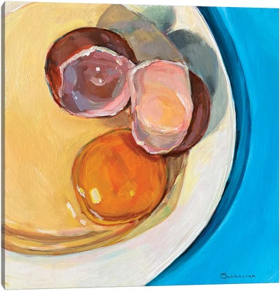 Still Life With The Cracked Egg Canvas Art Print - Egg Art