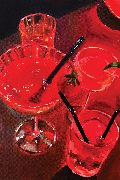 Still Life With Cocktails In Red