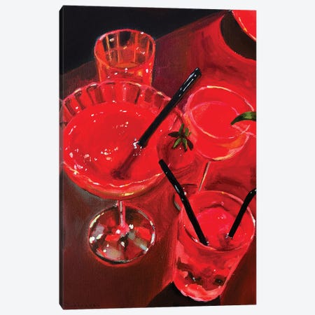 Still Life With Cocktails In Red Canvas Print #VSH168} by Victoria Sukhasyan Art Print