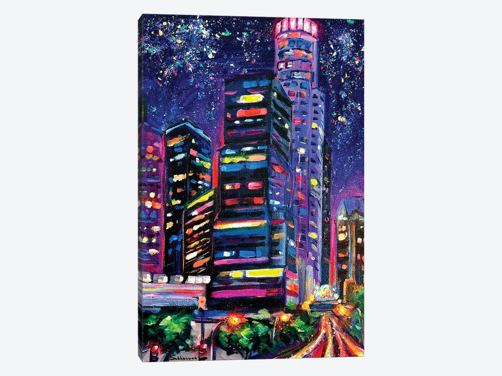 Los Angeles Cityscape At Night by Victoria Sukhasyan 1-piece Art Print