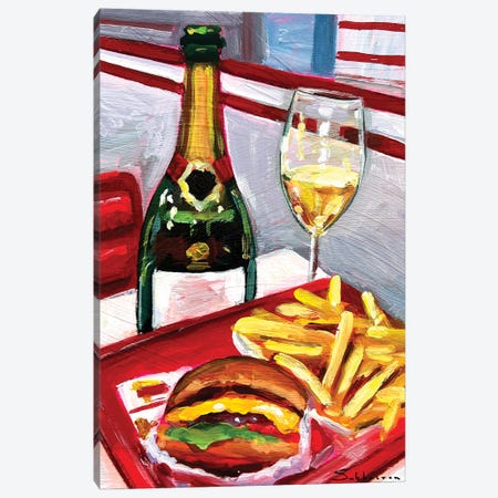 Still Life With in-N-Out And Champagne Canvas Print #VSH176} by Victoria Sukhasyan Canvas Art Print