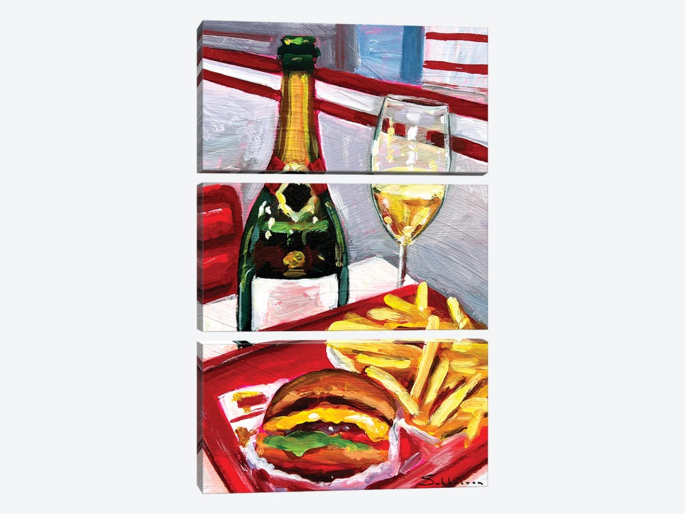 Still Life With in-N-Out And Champagne by Victoria Sukhasyan 3-piece Canvas Art Print