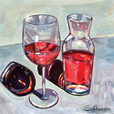 Still Life With Rosé Wine by Victoria Sukhasyan art print