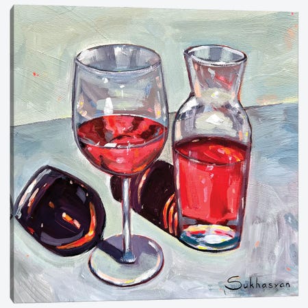 Still Life With Rosé Wine Canvas Print #VSH177} by Victoria Sukhasyan Canvas Art Print