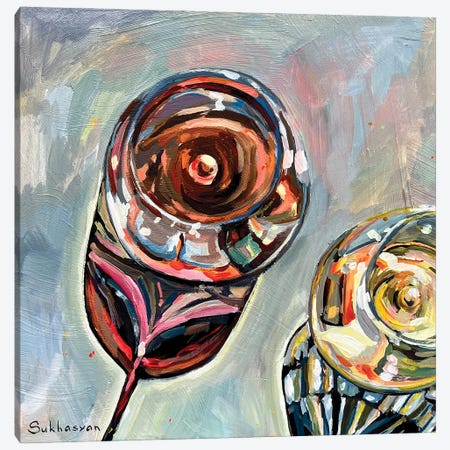 Still Life With Wine Glasses II Canvas Print #VSH178} by Victoria Sukhasyan Canvas Artwork
