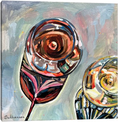 Still Life With Wine Glasses II Canvas Art Print - Victoria Sukhasyan
