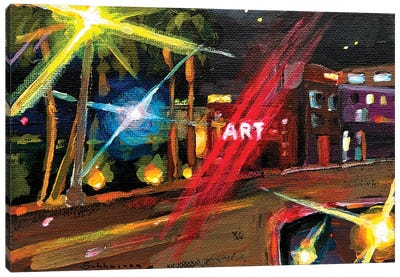 Los Angeles Cityscape At Night III Canvas Art Print - Los Angeles Art