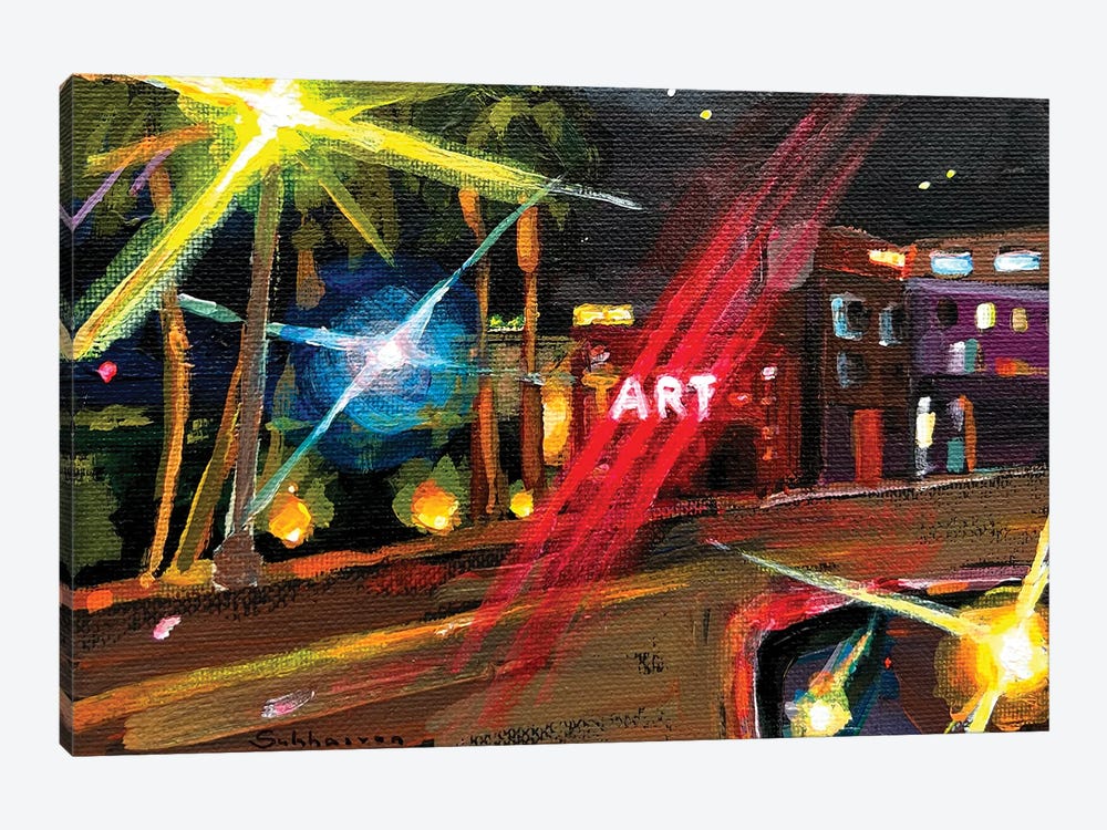 Los Angeles Cityscape At Night III by Victoria Sukhasyan 1-piece Canvas Artwork