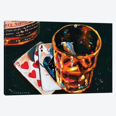 Still Life With Whiskey And Poker Canvas Print #VSH186} by Victoria Sukhasyan Canvas Art