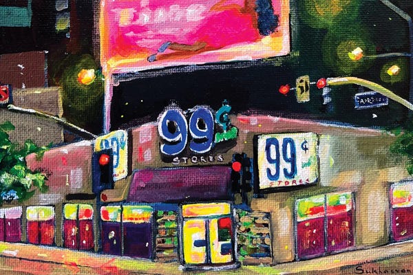 Los Angeles: 99 Cents Store At Night by Victoria Sukhasyan
