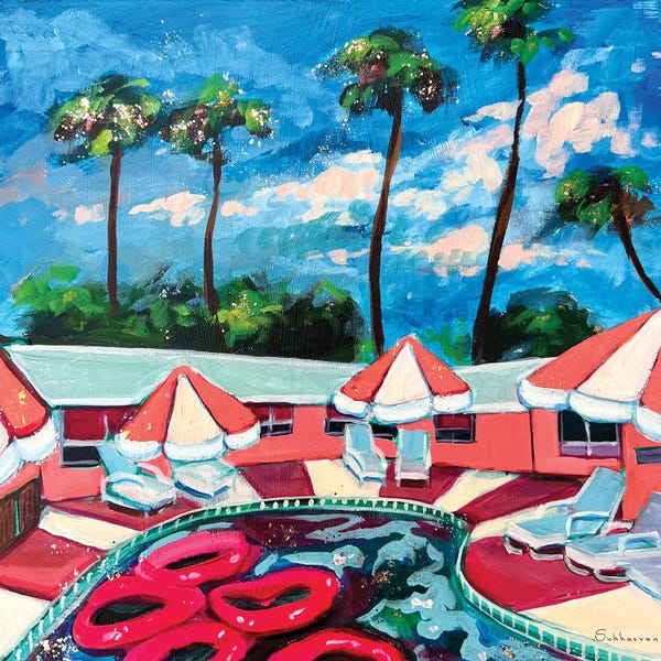 Fine Art Print: By the Pool. California by Victoria Sukhasyan