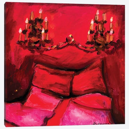 Red Bedroom Canvas Print #VSH191} by Victoria Sukhasyan Canvas Artwork